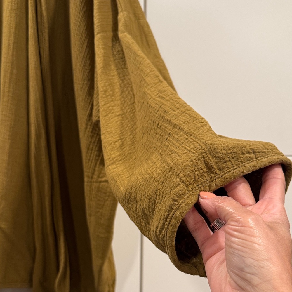 NWOT April Meets October Women's Open-Front Lightweight Jacket - Mustard - Picture 5 of 6